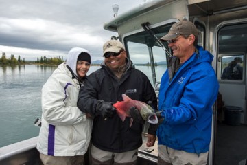 Sam and Susie Aquino with a fishing guide
