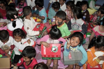 Operation Christmas Child Distribution in Cambodia
