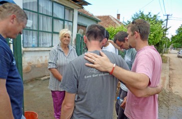 The team prayed with Biljana after creating a dry room in her home.