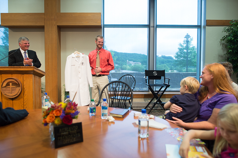 Dr. Brantly's new medical coat will replace the one he had to leave behind in Liberia.