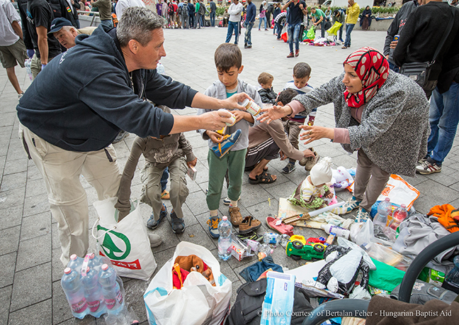 Samaritan's Purse is working with partners in Hungary and Serbia to distribute needed relief, including food and hygiene items, to refugees fleeing the Middle East.