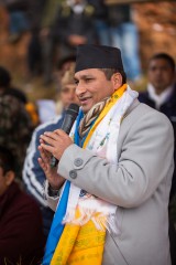 Shakti Bahadur Basnet, Nepal’s Home Affairs Minister, spoke at the distribution.
