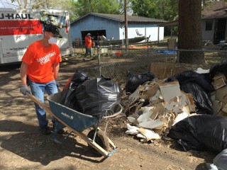 Samaritan's Purse volunteers at work in Texas after flooding devastates Orange County, Texas.