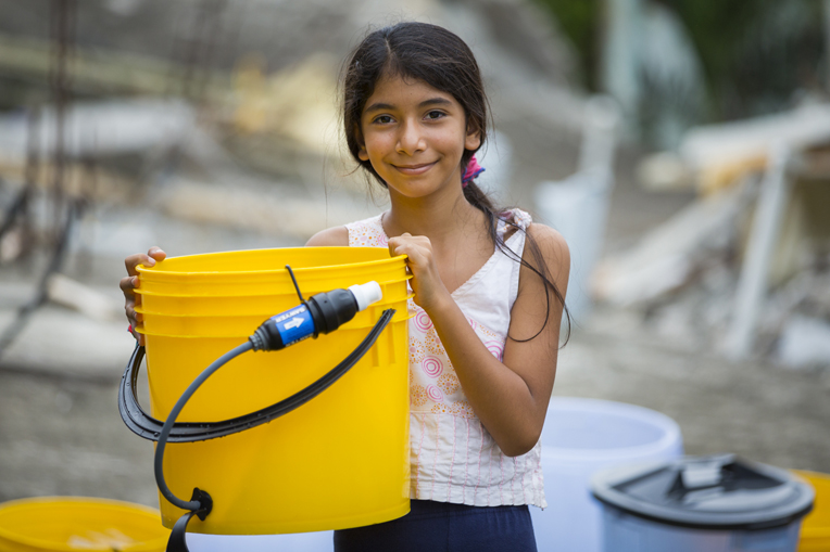 Samaritan's Purse, relief, water. The people of Ecuador are grateful for access to clean water following the April earthquake.