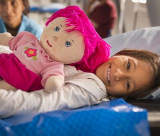 A patient smiles at our emergency field hospital in Ecuador. Samaritan's Purse is helping victims of the Ecuador earthquake.
