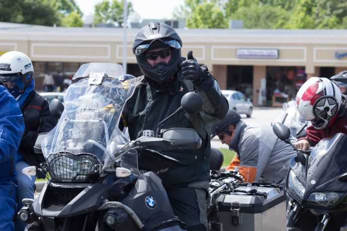 Samaritan's Purse; OHOP; wounded veterans. Franklin Graham gives a thumbs-up riding in the fifth annual High Country Warrior Ride.