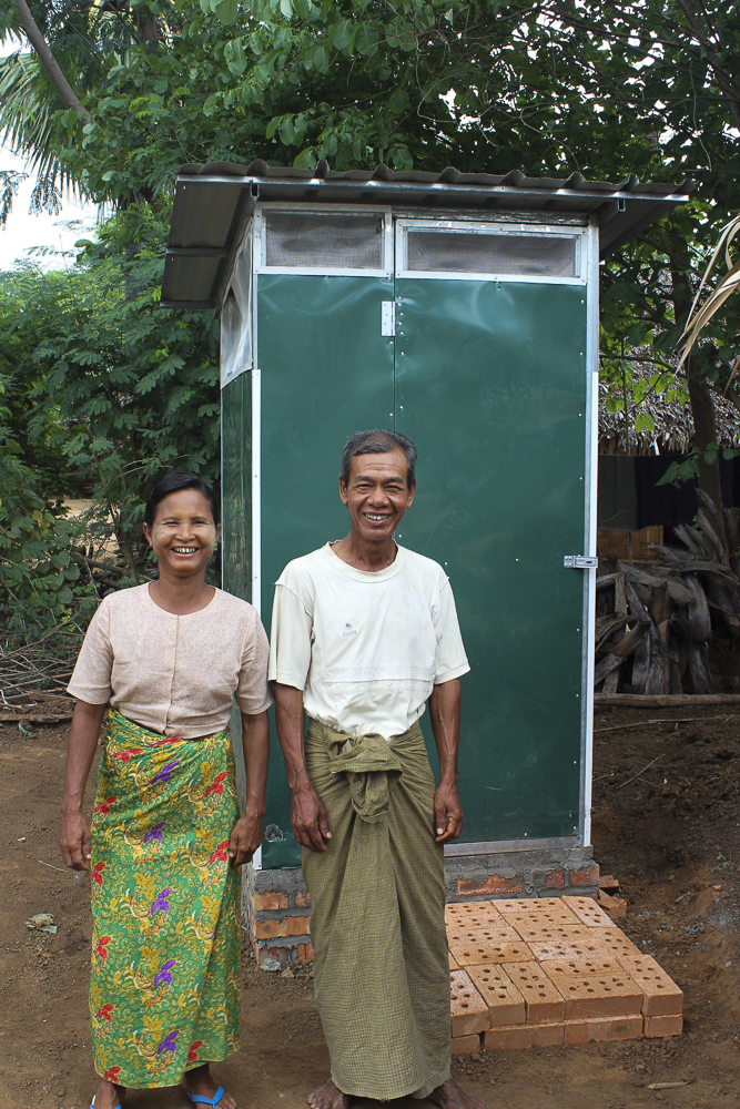 Khing and her new latrine