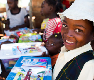 Zambian child receives shoebox gift