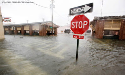 Parts of Charleston flooded as Hurricane Matthew hit South Carolina.