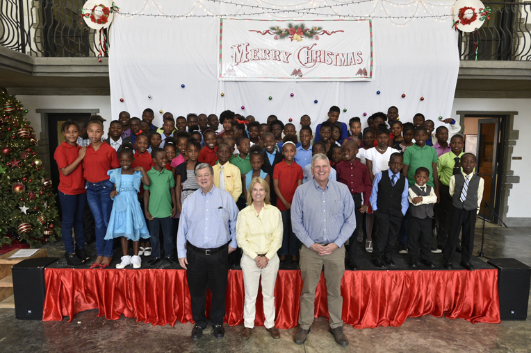 John Coale, Greta Van Susteren, and Franklin Graham enjoyed a warm reception from the residents and staff of the Greta Home in Haiti. Their visit has become an annual Christmas tradition.