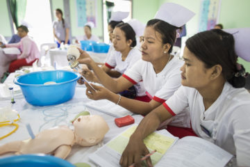 Myanmar midwives training