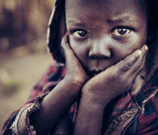 A young South Sudanese refugee at one of camps in Uganda.