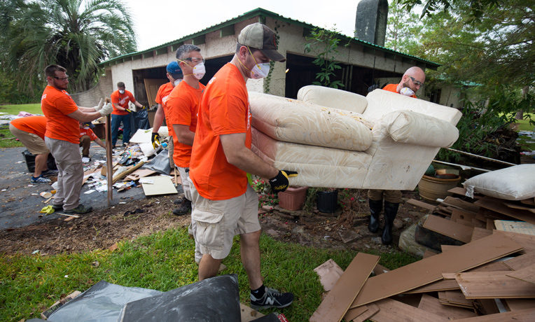 Samaritan's Purse volunteers are busy at work in hard-hit Santa Fe, Texas. More help is needed for Hurricane Harvey cleanup.