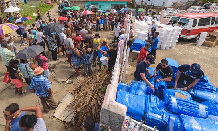 Samaritan's Purse is distributing much needed supplies to Puerto Rico families. We're providing tarps, food kits, hygiene kits, solar lamps, and generators.