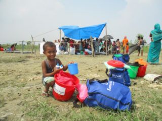 Children and adults were glad to receive items such as hygiene and kitchen kits. 