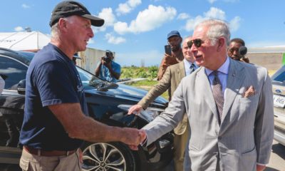 Prince Charles and Ray Helm discussed the work of Samaritan's Purse on Barbuda.