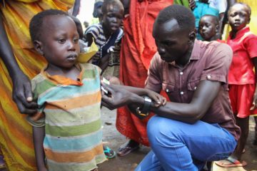 A child is screened for malnutrition in Maban County