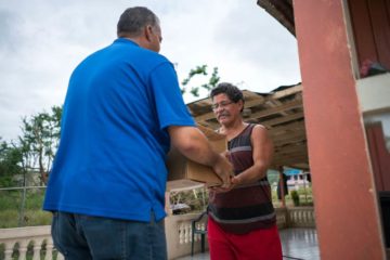 Local churches are distributing food to households in their area.