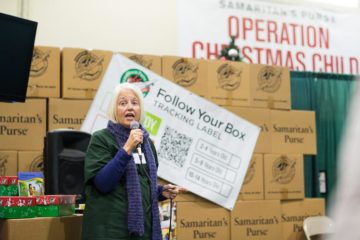 Marjorie enjoys sharing stories of how God has used shoebox gifts to change lives.