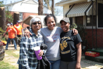 Left to right: Homeowner Clara, her daughter Verlinda, and granddaughter Genesis.