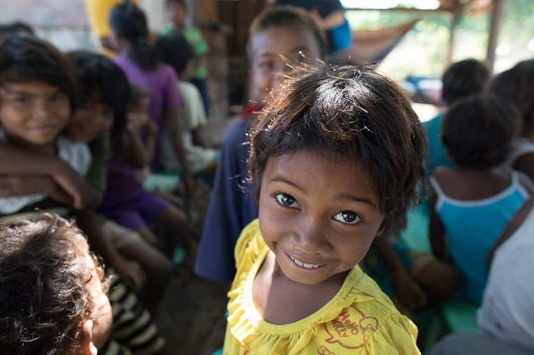 Child in Iraya tribe village in the Philippines 