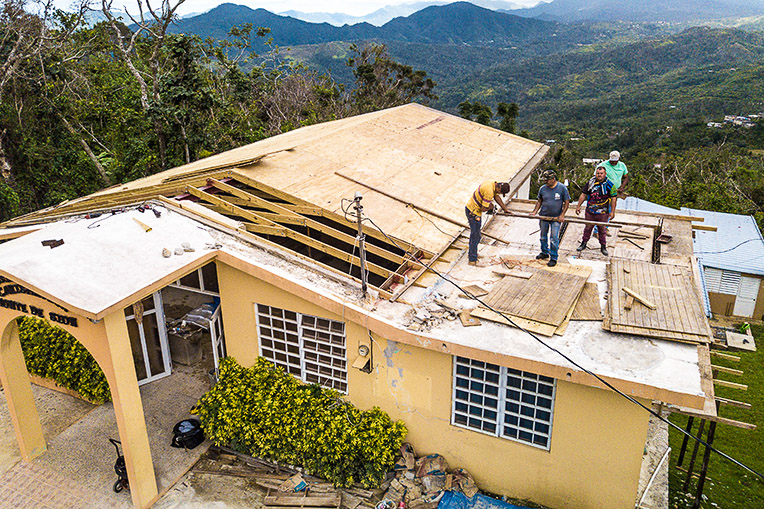 Samaritan's Purse helped repair Iglesia Monte de Sion after the roof was blown off by Hurricane Maria.