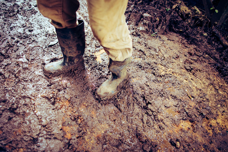 50 inches of rain in 24 hours Kauai, Hawaii mud boots