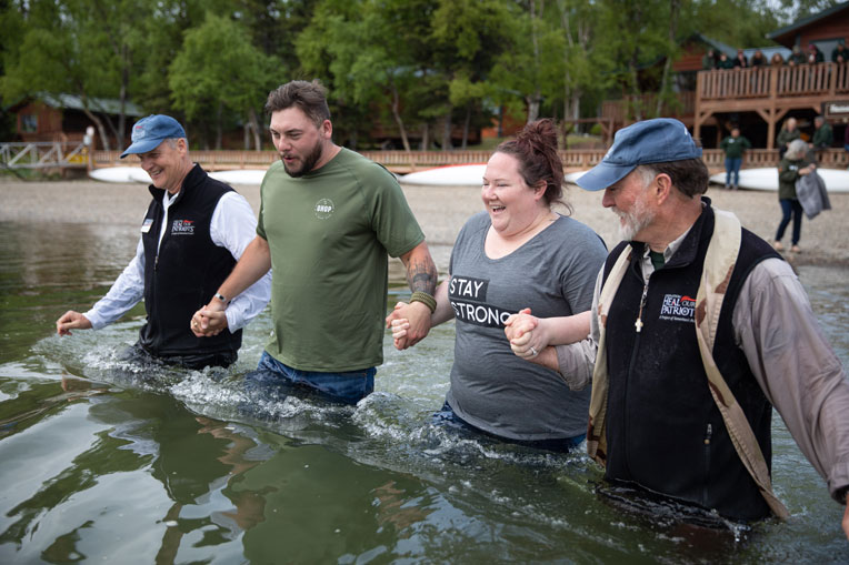 Army Specialist Mike and Heidi Woodard were baptized at Samaritan Lodge. Mike prayed to receive Jesus Christ as his Lord and Savior and Heidi rededicated her life to Jesus.