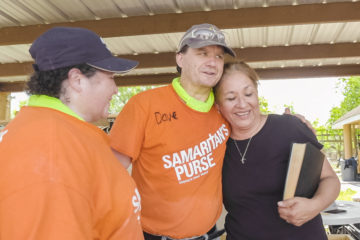 Maria Aguirre cherishes the Bible and the help with her flooded home she received from our team. She and her husband Lupe received Jesus as Lord this week. David and Wendy Pittman of Albuquerque led them to Christ.