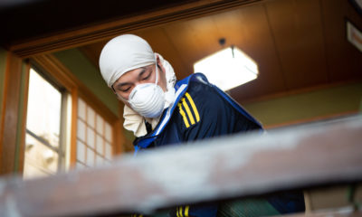 Local volunteers assist with Samaritan's Purse clean up efforts in flooded parts of southern Japan.
