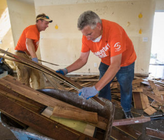 Samaritan's Purse volunteers mud-out a home in Leland that sustained 30 inches of water.