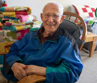 Theron Jennings taught himself to sew so he could send quilts to children in need around the world.