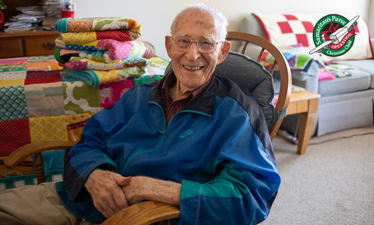 Theron Jennings taught himself to sew so he could send quilts to children in need around the world.