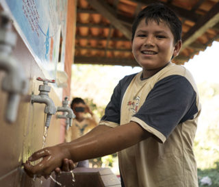 Our water, sanitation, and hygiene projects in Bolivia include hand washing stations, clean water access, and restroom facilities.