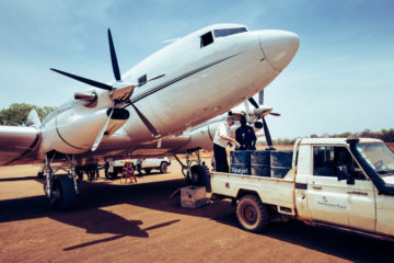 We used our DC-3 aircraft in South Sudan to carry cleft lip patients for surgery in Juba.