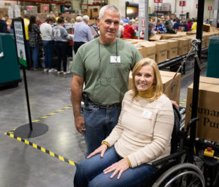 Matt and Renee Brinton of Shelby, North Carolina, volunteered at the Boone Processing Center in late November.