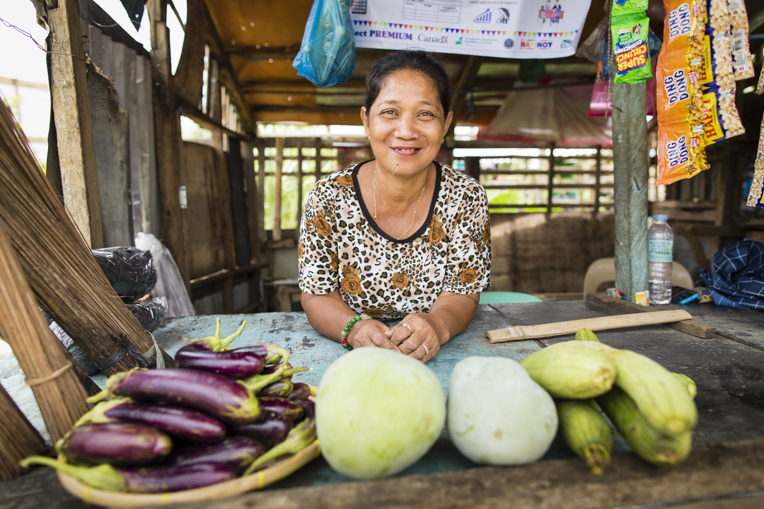 Our livelihoods beneficiaries are able to sell their vegetables in local markets.