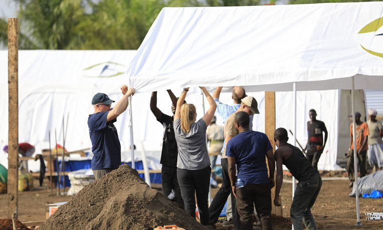 Samaritan's Purse teams set up the Ebola Treatment Center in northeast Democratic Republic of the Congo.