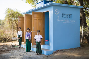 New latrines for the students at Win's school.