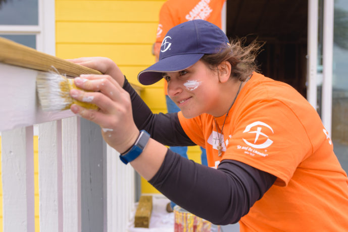 John Brown University student, Beth Abdo, joyfully spent her Spring Break painting and repairing Texas homes.