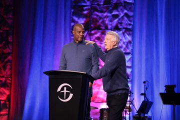 Pastor Jack Graham introduces former professional baseball player Darryl Strawberry.