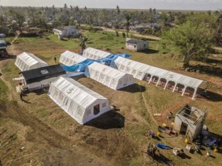 This is an aerial view of our Emergency Field Hospital, as deployed in Buzi, Mozambique. 