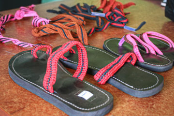 Sandals like these are just a few of the items women are learning to make as they seek to grow their businesses and support their families.
