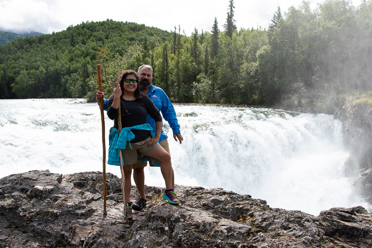Army Sergeant Robert Ochoa and his wife Ruth enjoy a moment of beauty together on top of Tanalian Falls. Ruth received Jesus Christ as Lord and Savior during her time in Alaska.