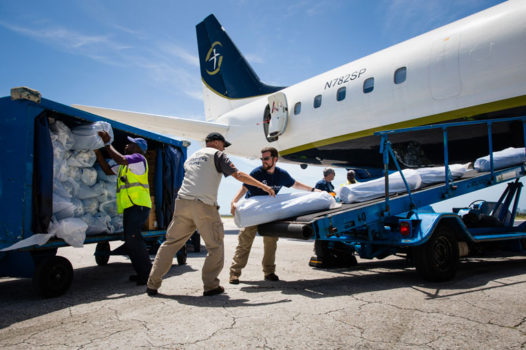 The first load of supplies arrived in the Bahamas on Sept. 4.