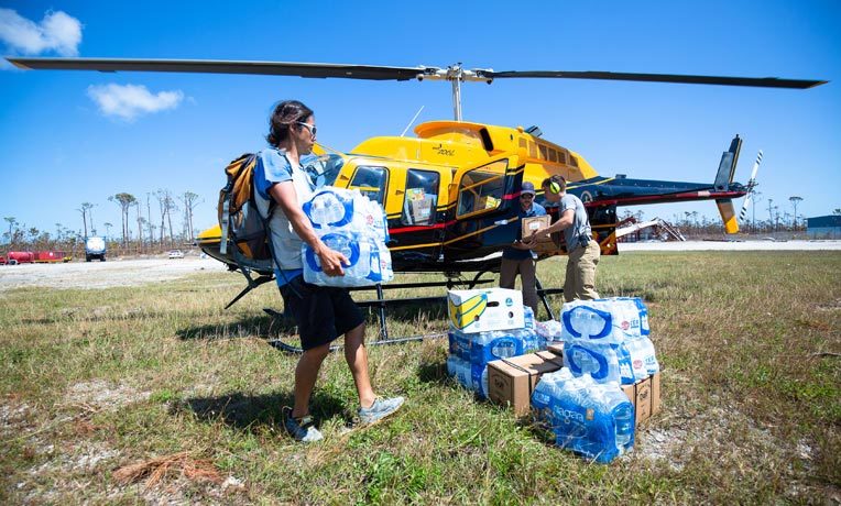 Samaritan's Purse is delivering relief to the Abacos by helicopter.