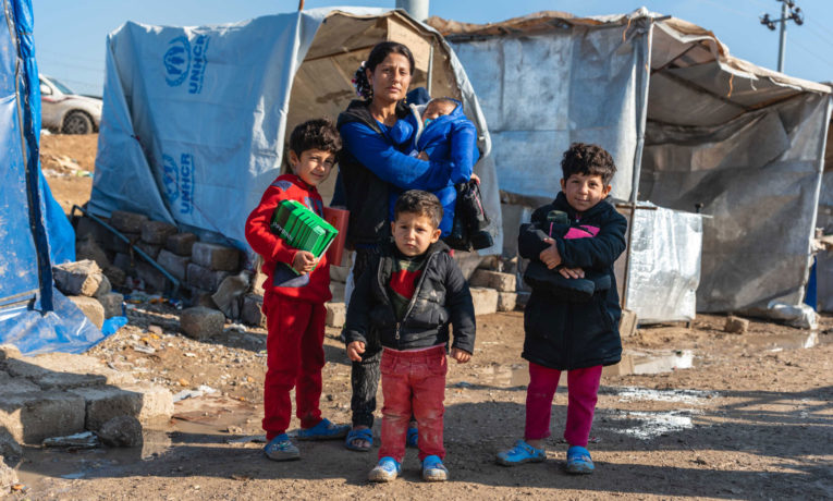 Samaritan's Purse is providing warm boots and socks to refugee families in northern Iraq.