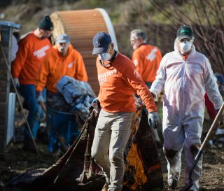 Our volunteers are hard at work cleaning out mud and debris from flooded homes in Pendleton, Oregon.