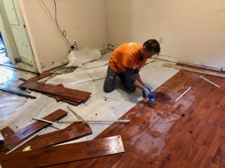 Often severe flooding requires pulling out waterlogged flooring and walls.