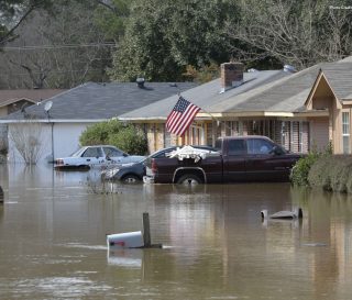 Floodwaters from the Pearl River near Jackson, Mississippi, have left hundreds of homes and businesses underwater.